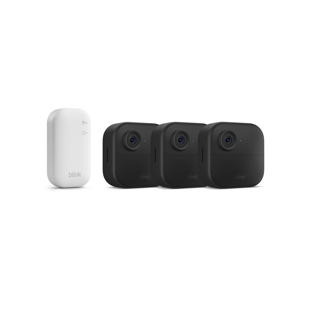 Caméra Blink Outdoor 4 : caméra de surveillance connectée HD sans fil, 2 ans d'autonomie, détection de mouvements avancée - caméra supplémentaire uniquement - IP65