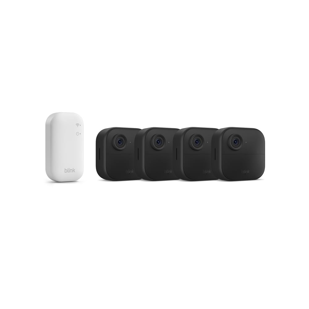 Caméra Blink Outdoor 4 : caméra de surveillance connectée HD sans fil, 2 ans d'autonomie, détection de mouvements avancée - caméra supplémentaire uniquement - IP65
