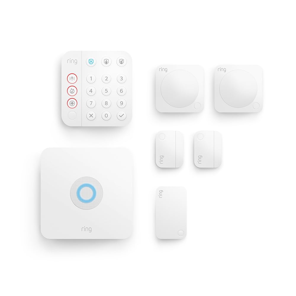 Kit Ring Alarm M + caméra intérieure (Indoor Camera, 2e gén.) | Alarme de maison sans fil connectée, système de sécurité avec surveillance assistée en option | Sans engagement à long terme