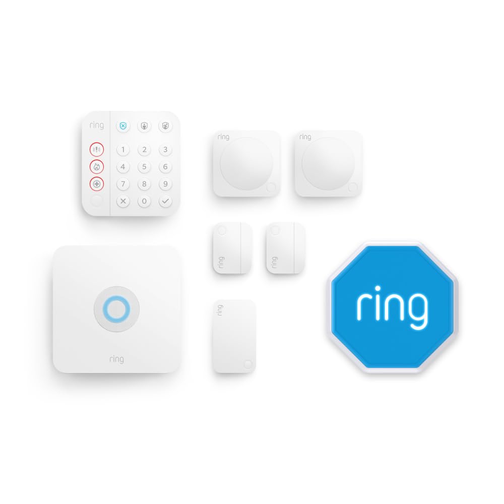 Kit Ring Alarm M + caméra intérieure (Indoor Camera, 2e gén.) | Alarme de maison sans fil connectée, système de sécurité avec surveillance assistée en option | Sans engagement à long terme