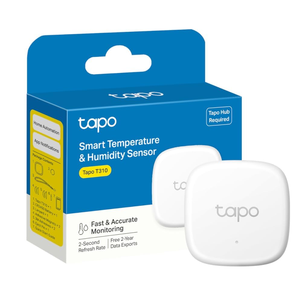 Tapo Détecteur de Mouvement Intelligent Tapo T110, pour la sécurité des fenêtres/Portes, durée de Vie de la Batterie de 1 an et Plus, Notification d'application instantanée, Hub requis