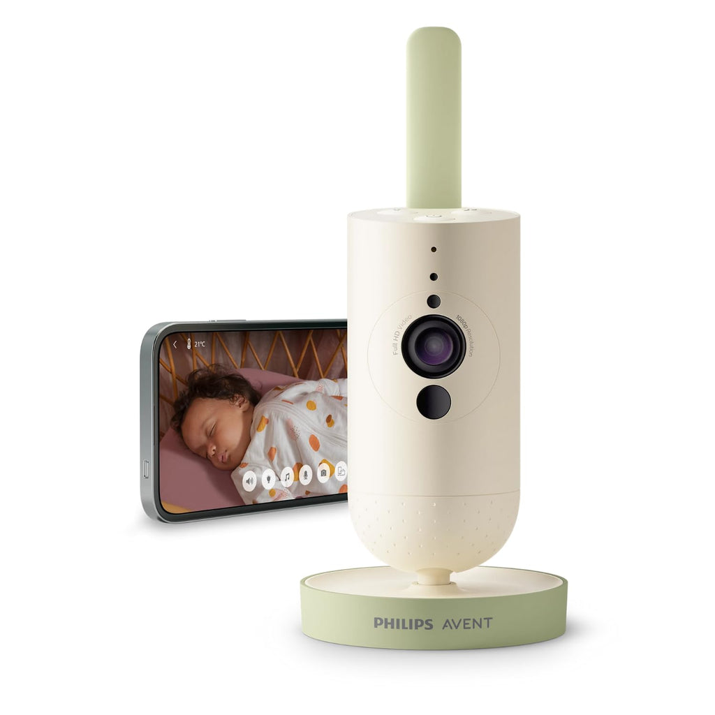 AVENT Philips babyphone Video connecté avec Wi-FI, caméra HD de Haute qualité, Vision Nocturne Infrarouge, détection des Pleurs, Audio bidirectionnel, 12 Heures d'autonomie en Mode éco, SCD951/26