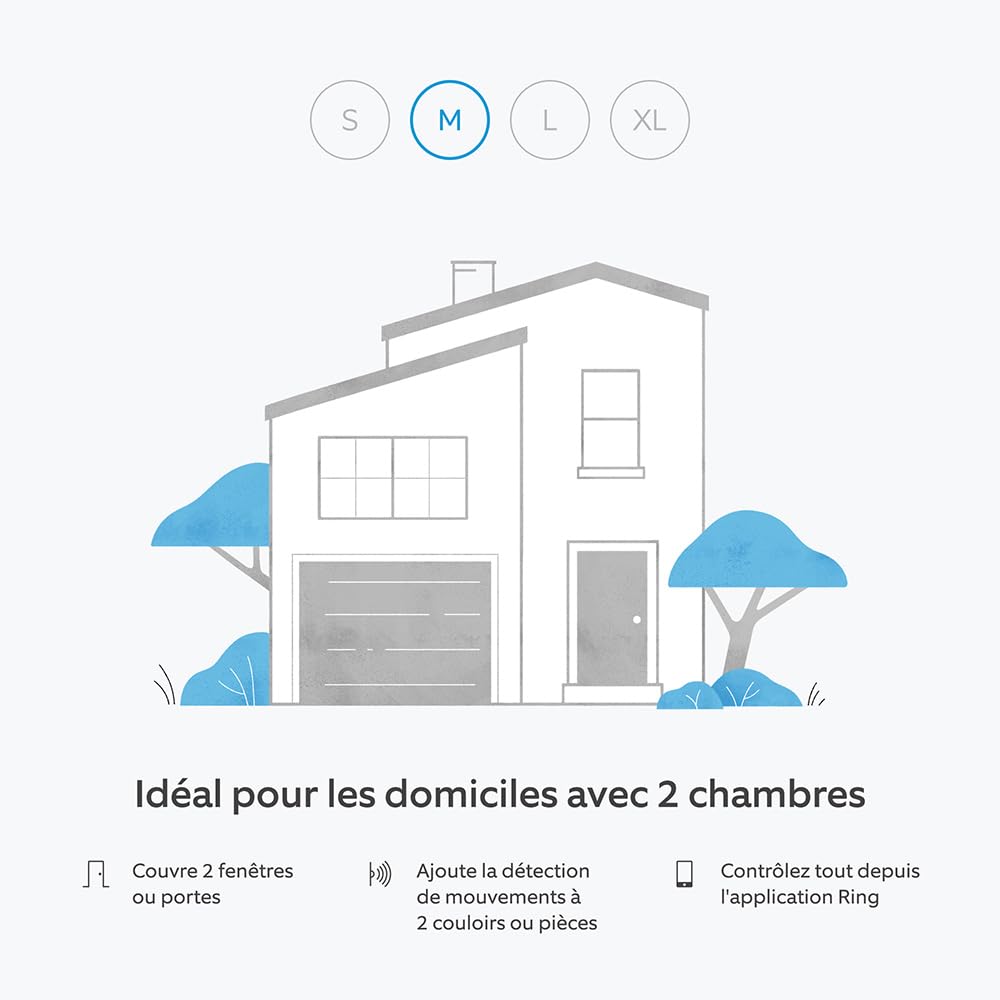 Kit Ring Alarm M + caméra intérieure (Indoor Camera, 2e gén.) | Alarme de maison sans fil connectée, système de sécurité avec surveillance assistée en option | Sans engagement à long terme