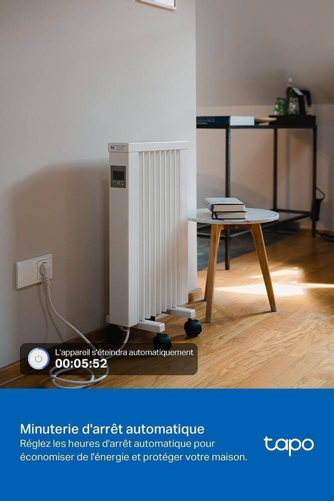 Tapo Matter Prise Connectée WiFi, Suivi de consommation, 16A Type E, Compatible avec Alexa, Google Home et SmartThings, Contrôler le radiateur, le chauffage, Économie d'énergie, Tapo P110M 2-pack(FR)