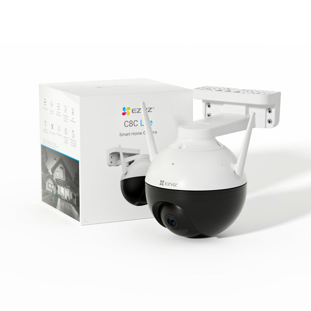 EZVIZ C8c 2MP Camera Surveillance WiFi Extérieure à 360° avec Suivi Auto-Zoom, Détection de Forme Humaine, Vision Nocturne en Couleur, Audio Bidirectionnel, IP65 Etanche, Défense Active