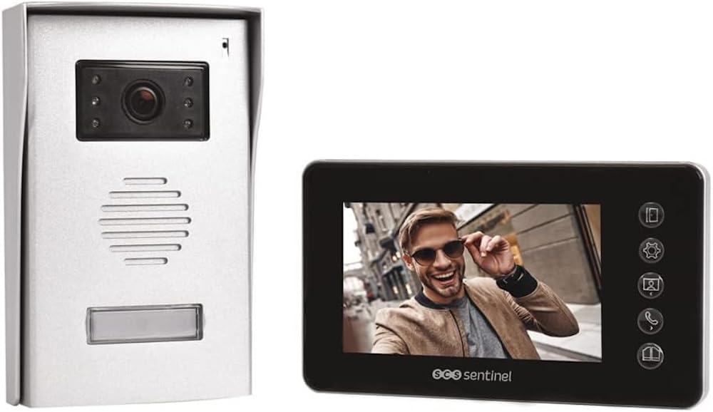 SCS Sentinel - PVF0050 - Interphone Vidéo Filaire Prim' VisioFirst 4.3 -Caméra et Audio - Ouverture Portail, Portillon, Gâche Électrique - 1 Platine Extérieure1 Moniteur - Garantie 3 Ans