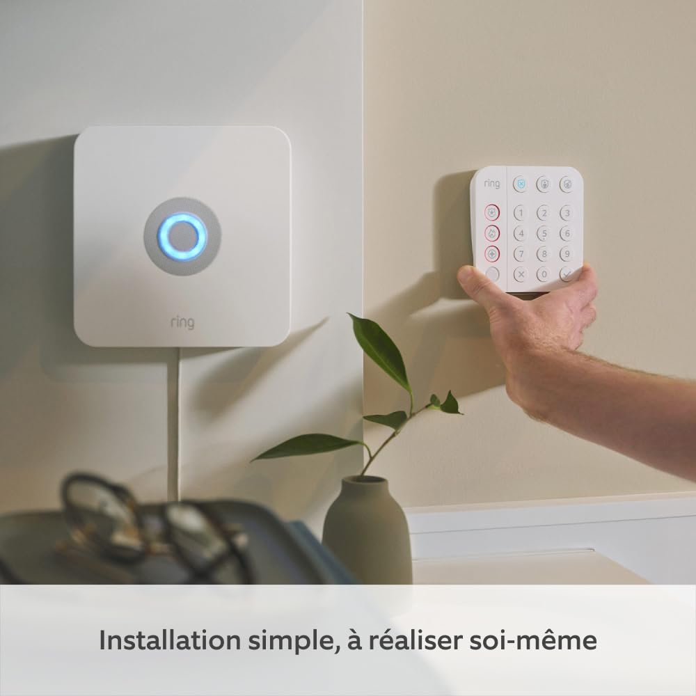 Kit Ring Alarm M + caméra intérieure (Indoor Camera, 2e gén.) | Alarme de maison sans fil connectée, système de sécurité avec surveillance assistée en option | Sans engagement à long terme