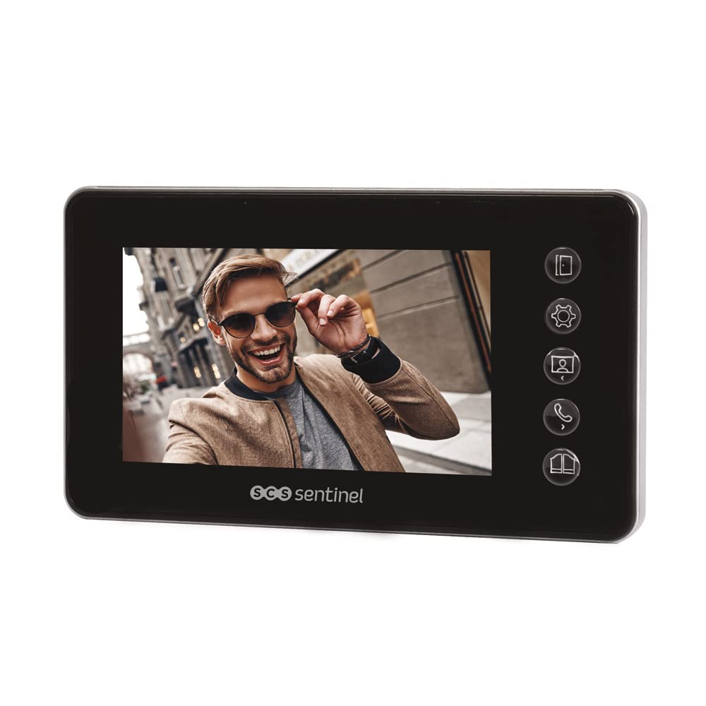 SCS Sentinel - PVF0050 - Interphone Vidéo Filaire Prim' VisioFirst 4.3 -Caméra et Audio - Ouverture Portail, Portillon, Gâche Électrique - 1 Platine Extérieure1 Moniteur - Garantie 3 Ans