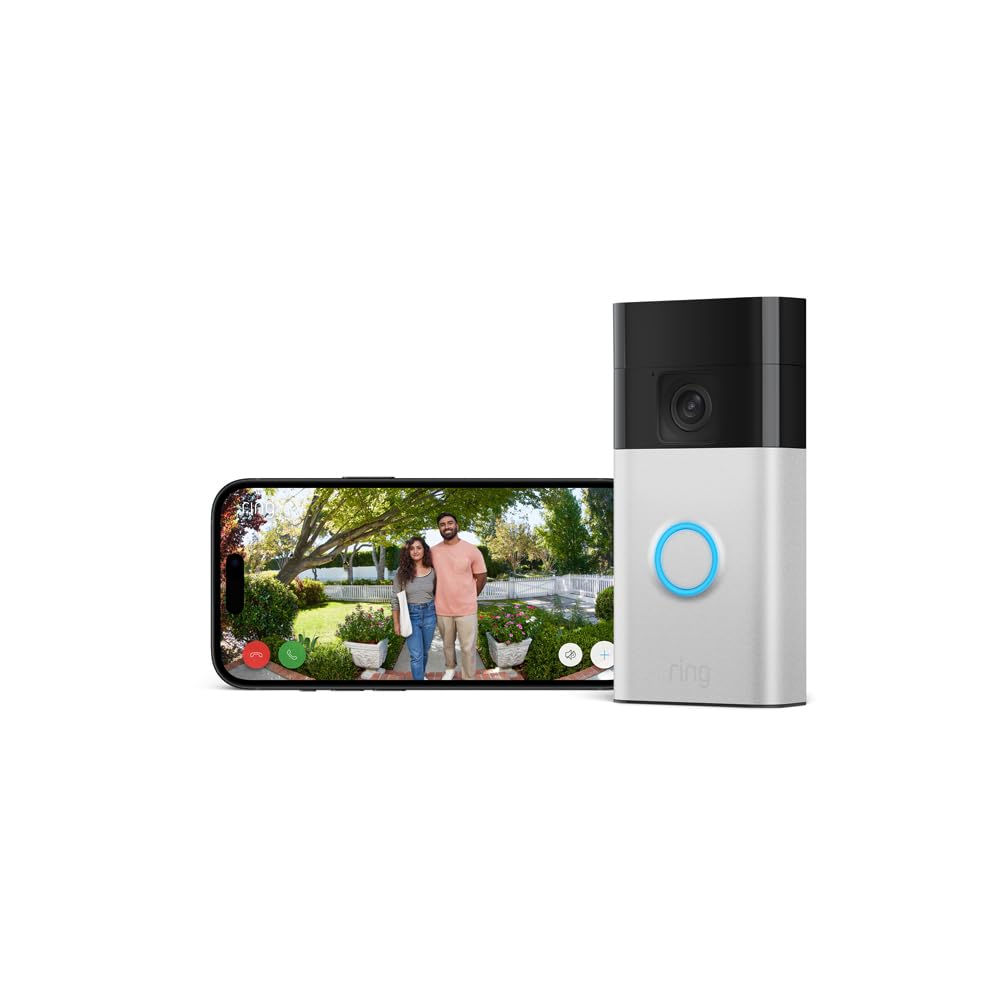 Ring sonnette vidéo sans fil (Battery Video Doorbell) avec vidéo HD en plan moyen + Nouvelle Ring caméra extérieure Plus sans fil (Outdoor Camera Plus)