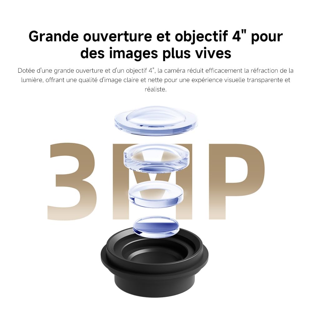 XIAOMI C201 1080p HD, caméra de sécurité, WiFi 6, 360° Panorama, Vision Nocturne Couleur, Protection Objectif, Audio bidirectionnel, babyphone, caméra Animaux, Compatible avec Alexa et Google