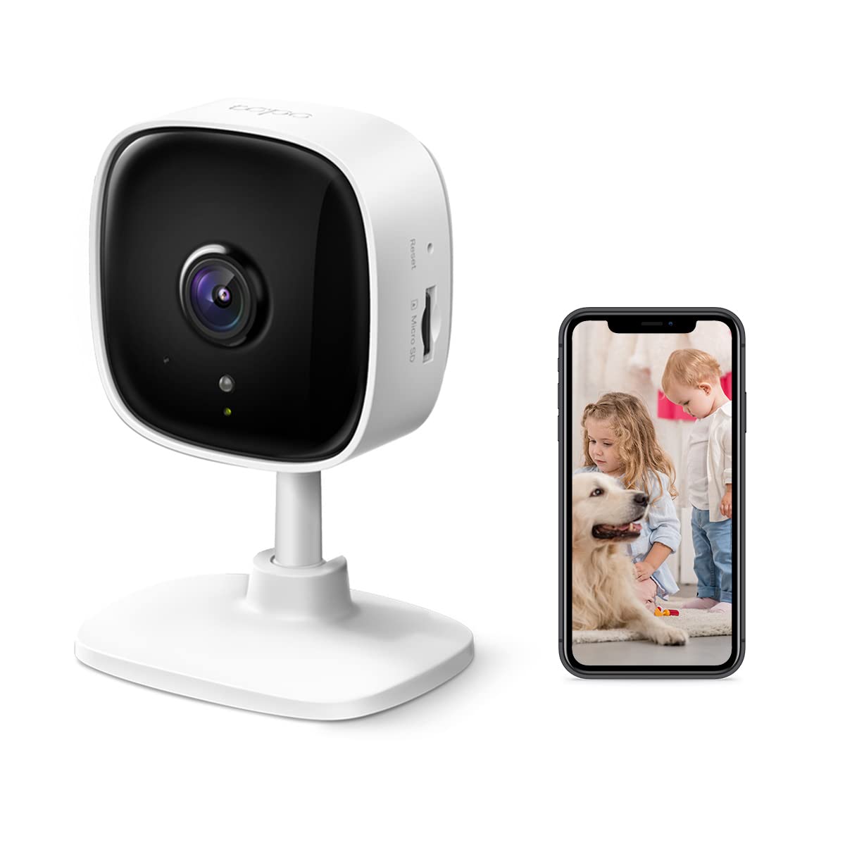 Tapo C110 Caméra de Surveillance WiFi intérieure 2K 3MP, Audio bidirectionnel, détection de Mouvement, Alarme sonore et Lumineuse, Vision Nocturne, Compatible avec Alexa, Google Assistant
