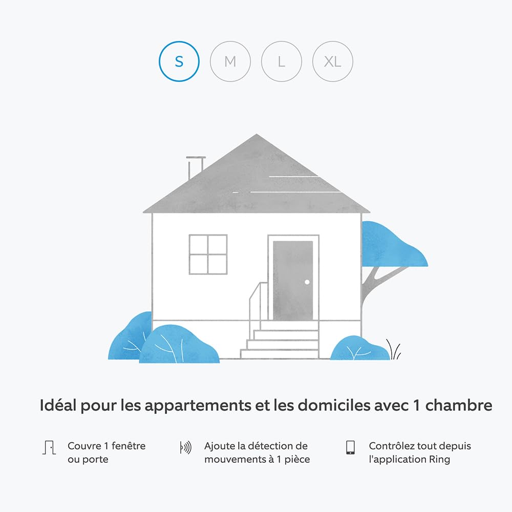 Kit Ring Alarm - S + sirène extérieure | Alarme de maisonsans fil connectée, système de sécurité avec surveillance assistée en option | Sans engagement à long terme, Fonctionne avec Alexa