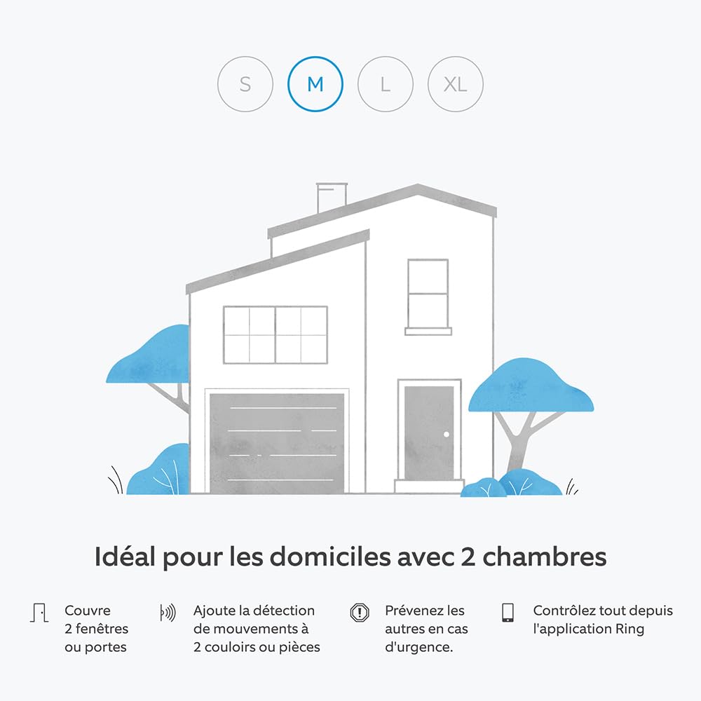 Kit Ring Alarm M + caméra intérieure (Indoor Camera, 2e gén.) | Alarme de maison sans fil connectée, système de sécurité avec surveillance assistée en option | Sans engagement à long terme