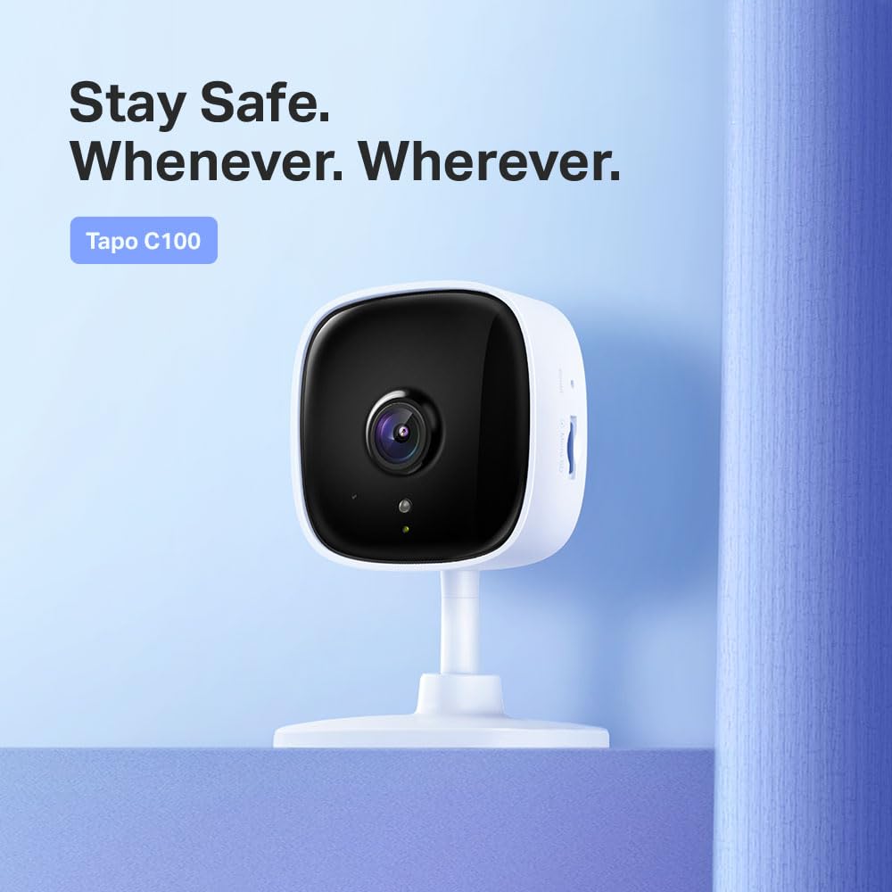 Tapo C110 Caméra de Surveillance WiFi intérieure 2K 3MP, Audio bidirectionnel, détection de Mouvement, Alarme sonore et Lumineuse, Vision Nocturne, Compatible avec Alexa, Google Assistant