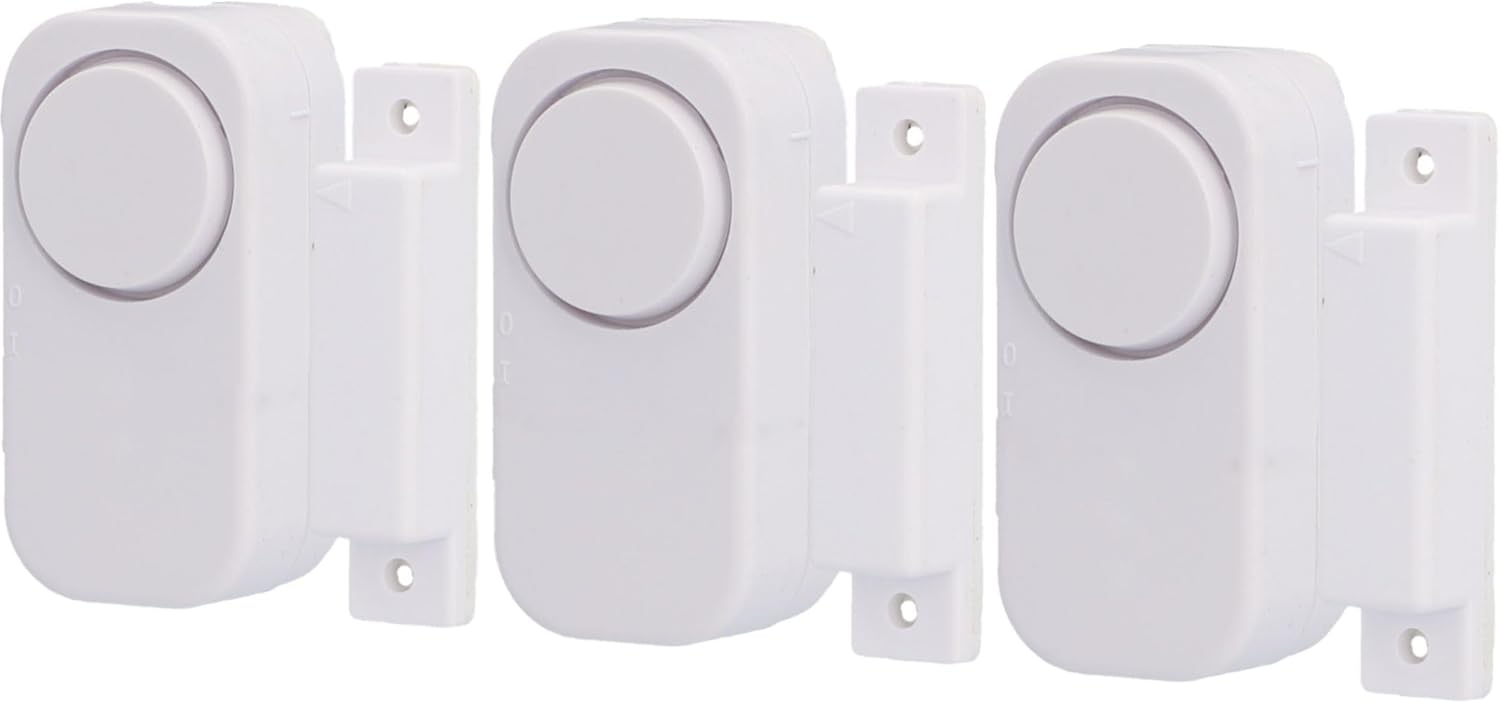 UNITEC Lot de 3 alarmes pour fenêtre et Porte avec Contact magnétique
