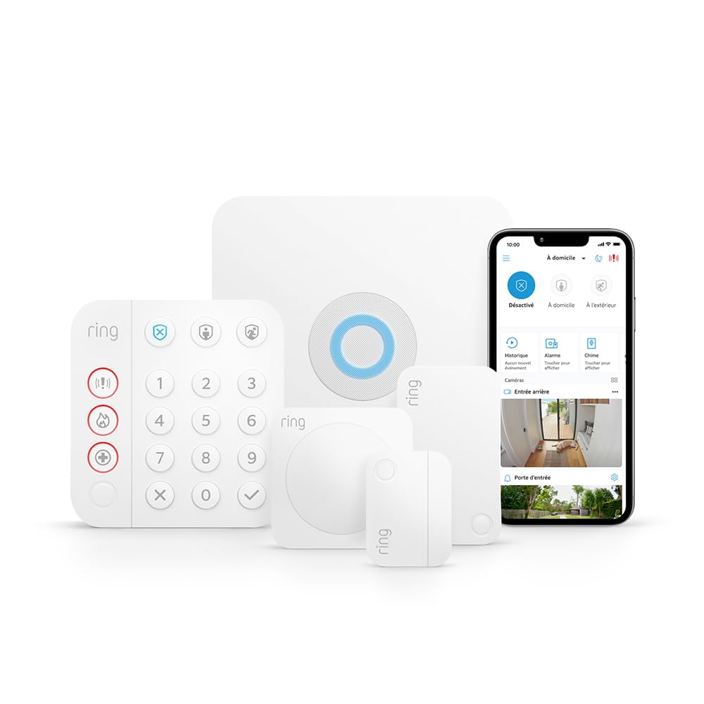 Kit Ring Alarm - S + sirène extérieure | Alarme de maisonsans fil connectée, système de sécurité avec surveillance assistée en option | Sans engagement à long terme, Fonctionne avec Alexa
