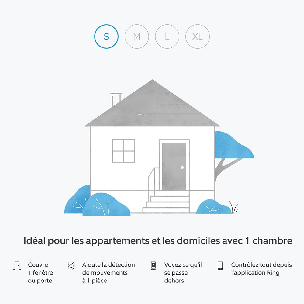 Kit Ring Alarm - S + sirène extérieure | Alarme de maisonsans fil connectée, système de sécurité avec surveillance assistée en option | Sans engagement à long terme, Fonctionne avec Alexa