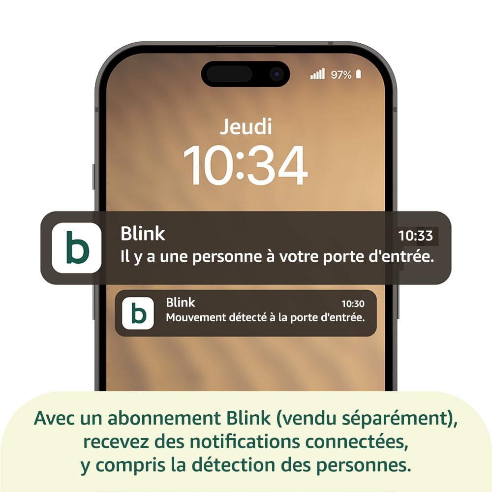 Sonnette vidéo supplémentaire Blink - Vidéo HD en plan moyen, durée de vie des piles de deux ans, IP65 - Module de synchronisation requis non inclus - Blanc