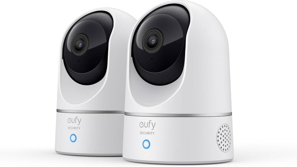 eufy Security IndoorCam E220 Camera Interieur sans Fil, 2K Pan & Tilt, Camera Surveillance WiFi, Détection des Humains et Animaux par l'IA, Assistants Vocaux, Carte microSD Requise