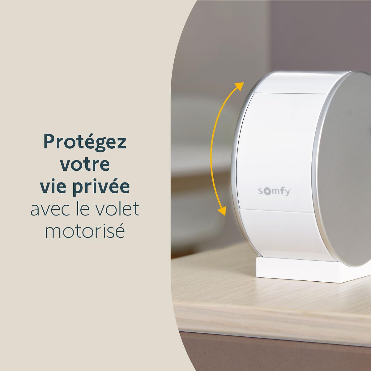 somfy 2401507 - Indoor Camera, Caméras avec volet motorisé, Compatible : Alexa, Google Home et Tahoma, Vision Nocturne, Détection de Mouvement, Grand Angle, Enregistrements vidéo, Haut-Parleur
