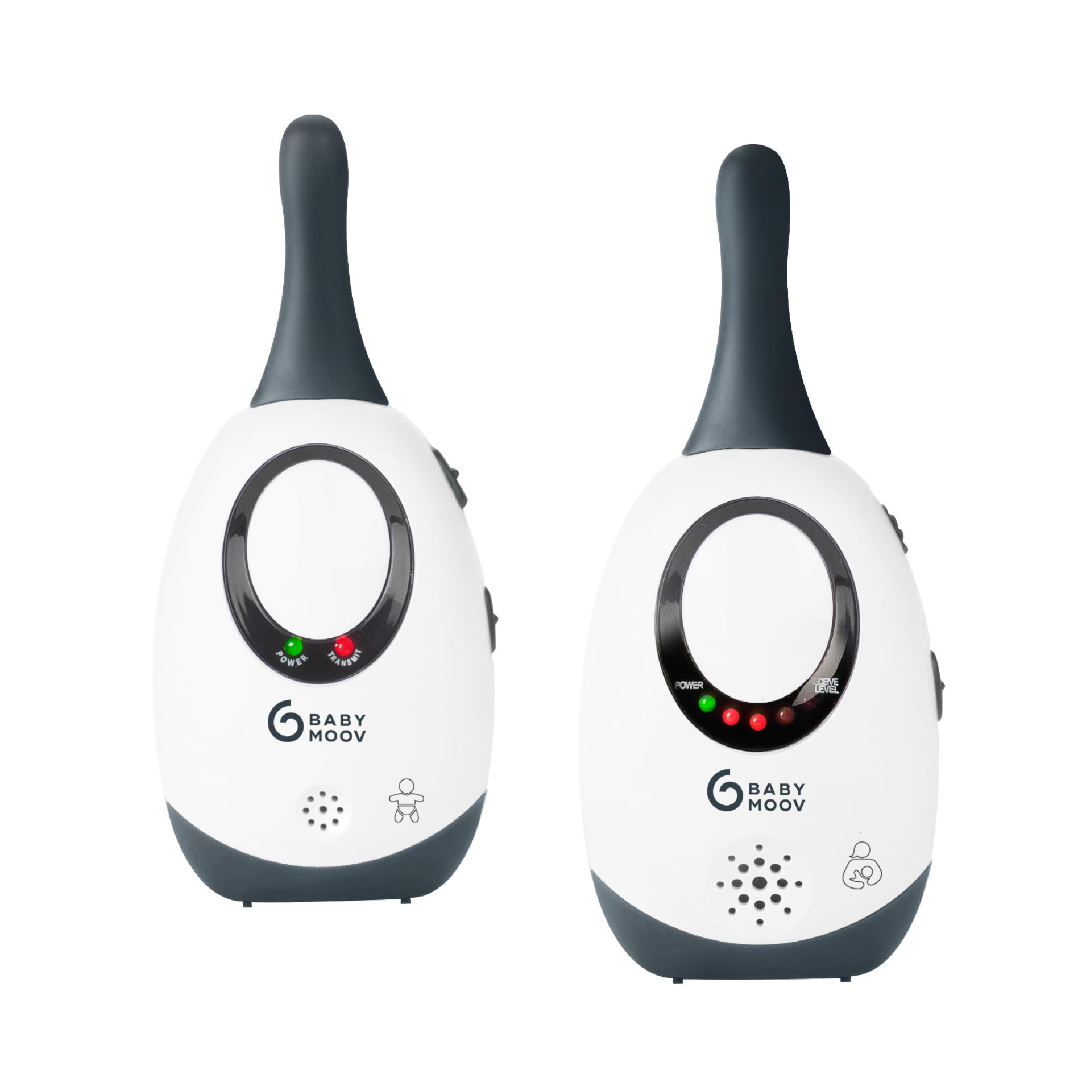 Babymoov Simply Care Babyphone Audio avec Fonction VOX, Double Alarme et 2 Adaptateurs, Portée 300m