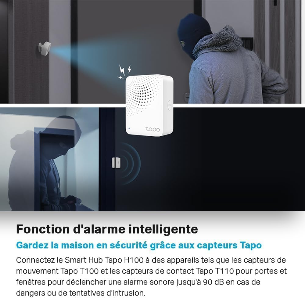 Tapo Détecteur de Mouvement Intelligent Tapo T110, pour la sécurité des fenêtres/Portes, durée de Vie de la Batterie de 1 an et Plus, Notification d'application instantanée, Hub requis