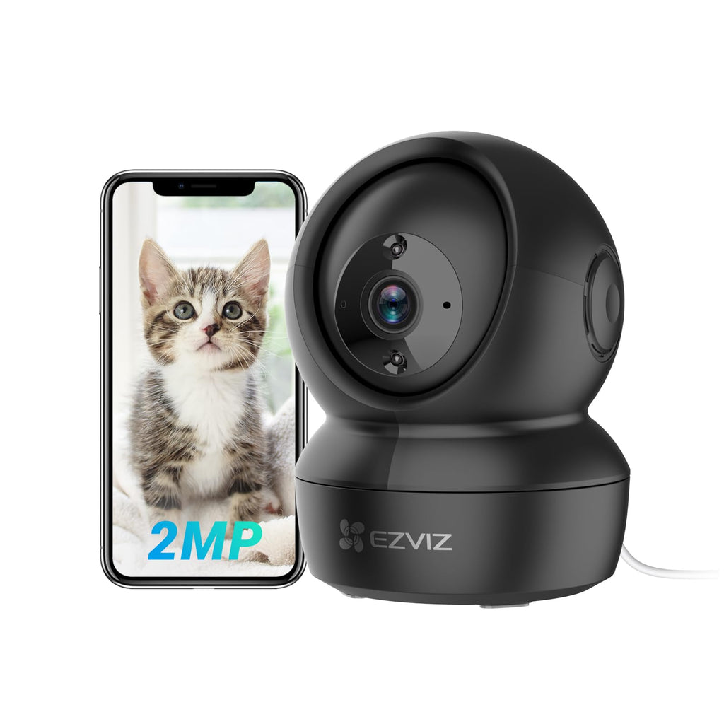 EZVIZ C6N Caméra Surveillance WiFi Intérieure 1080p, Caméra Bébé Pan/Tilt à 360°, WiFi 2.4Ghz, Vision Nocturne Intelligente avec Smart IR, Détection de Movement et Suivi Auto, Audio Bidirectionnel