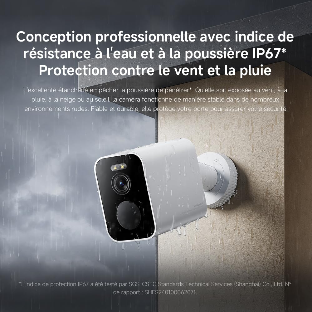 XIAOMI C201 1080p HD, caméra de sécurité, WiFi 6, 360° Panorama, Vision Nocturne Couleur, Protection Objectif, Audio bidirectionnel, babyphone, caméra Animaux, Compatible avec Alexa et Google