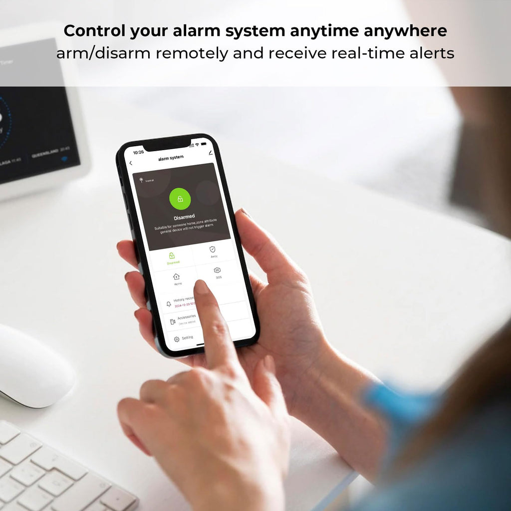 XNY Alarme Maison sans Fil Intelligent WiFi avec Caméra Surveillance Extérieure et Caméra Surveillance Intérieure, Système Alarme Maison 4G, Compatible avec Alexa et Assistant Google