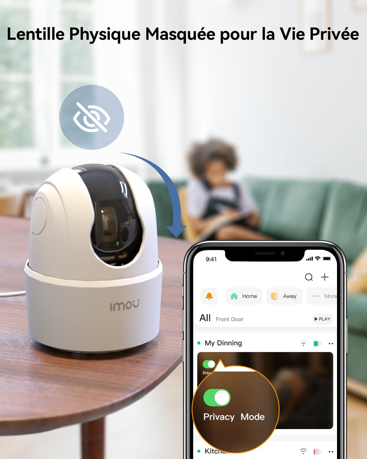 Imou 2.5K(4MP) Caméra Surveillance WiFi Intérieur Caméra 360° Connectée Smartphone Détection Humaine AI Suivi Intelligent Sirène Audio Bidirectionnel Mode Privé Compatible Alexa pour Bébé/Animaux