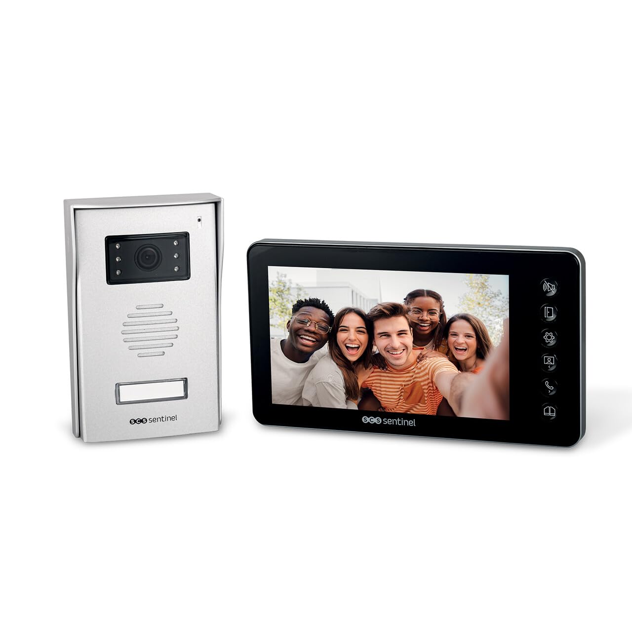 SCS Sentinel - PVF0050 - Interphone Vidéo Filaire Prim' VisioFirst 4.3 -Caméra et Audio - Ouverture Portail, Portillon, Gâche Électrique - 1 Platine Extérieure1 Moniteur - Garantie 3 Ans