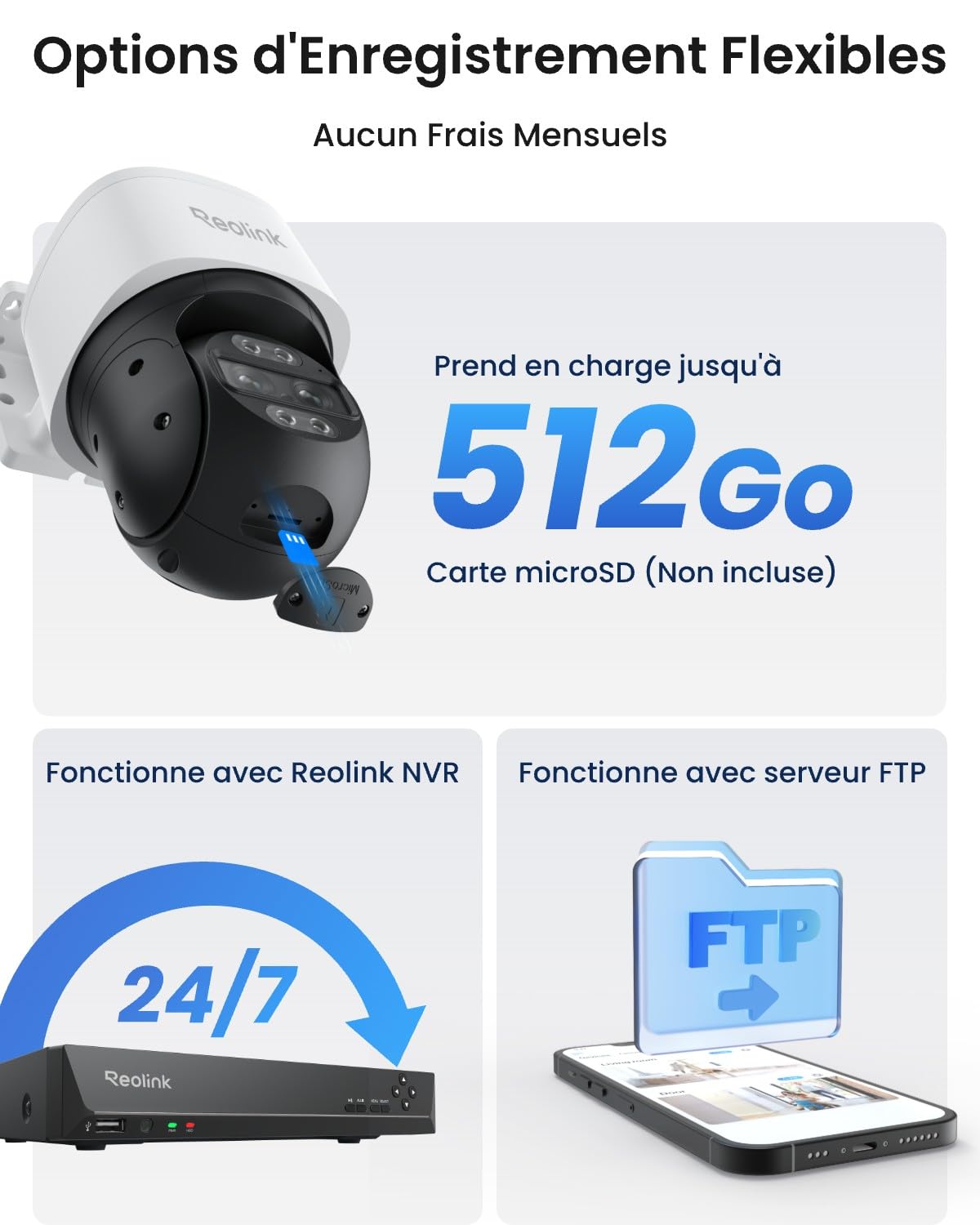 Reolink PTZ 4K Caméra Extérieur PoE, Double Objectif, Zoom Hybride 6X, Suivi Automatique, Vision Nocturne en Couleur, Détection de Personne/Véhicule/Animal, Audio Bidirectionnel, TrackMix PoE