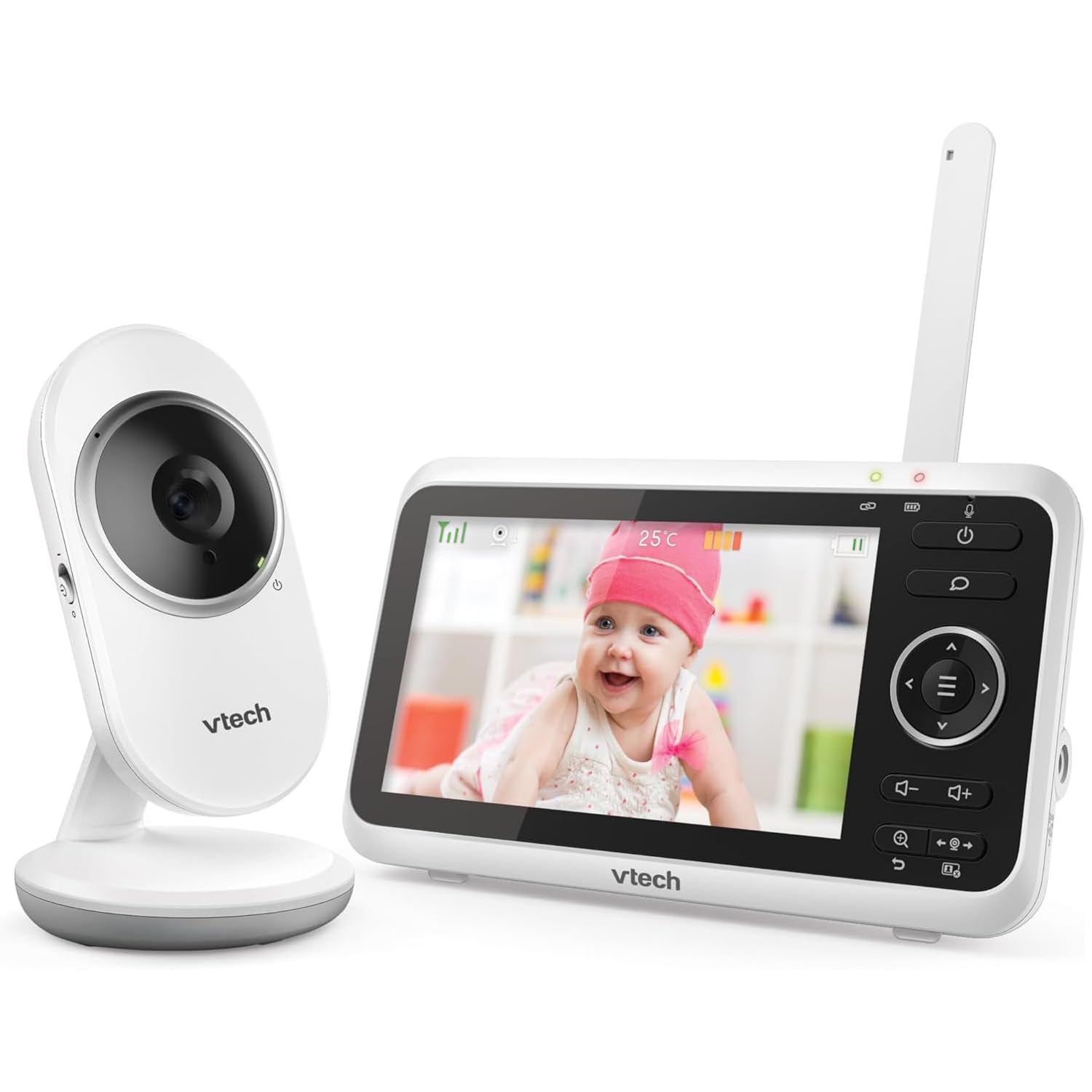 VTech DM1111 Babyphone Audio Numérique – Technologie DECT, Affichage du Niveau de Bruit, Clip Ceinture et Bien Plus – Unité Parentale et Unité Bébé