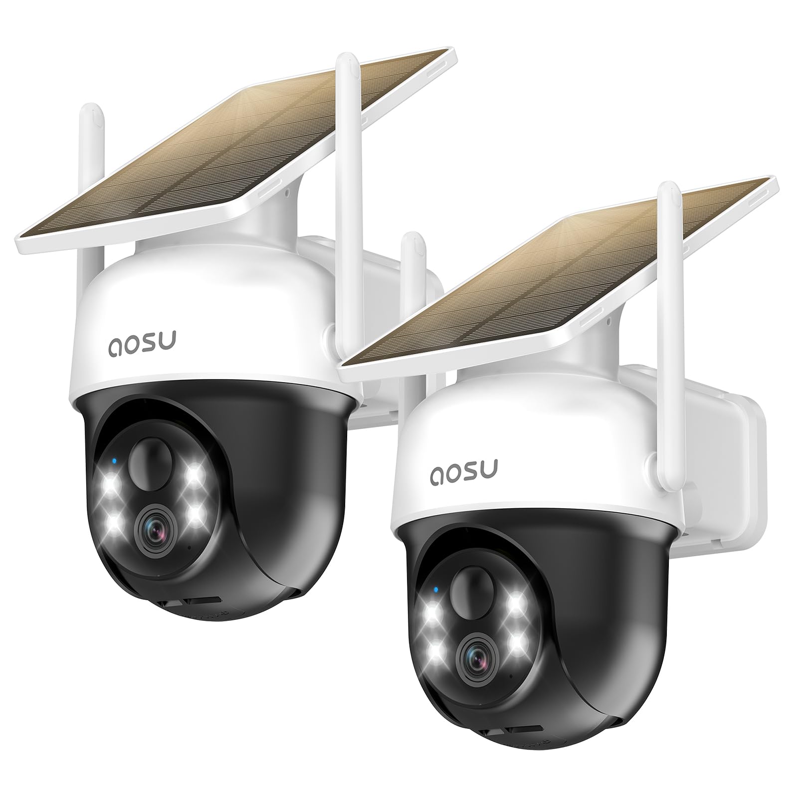 aosu 2K Camera Surveillance WiFi Exterieure sans Fil Camera Solaire WiFi Exterieur, 3MP 360°Panoramique PTZ, Suivi Automatique, Vision Vocturne, Alarme Lumineuse et Sonore, Audio Bidirectionnel