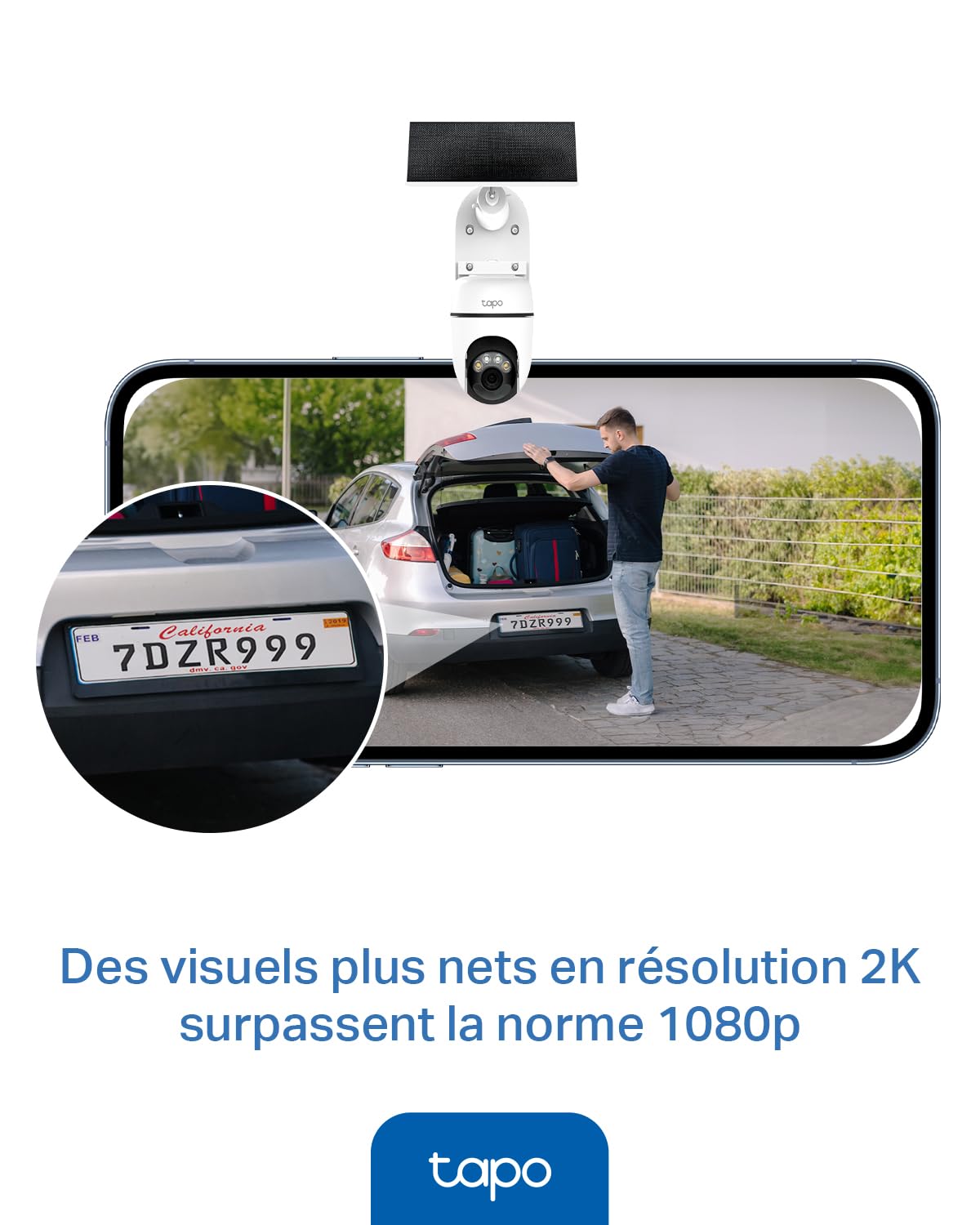 Tapo C660 Kit Caméra de Surveillance extérieure avec Panneau Solaire 4K 8MP, Vision 360°, Vision Nocturne Couleur Starlight, Batterie 10 000 mAh, détection IA, IP66, Alarme Rapide et antivol