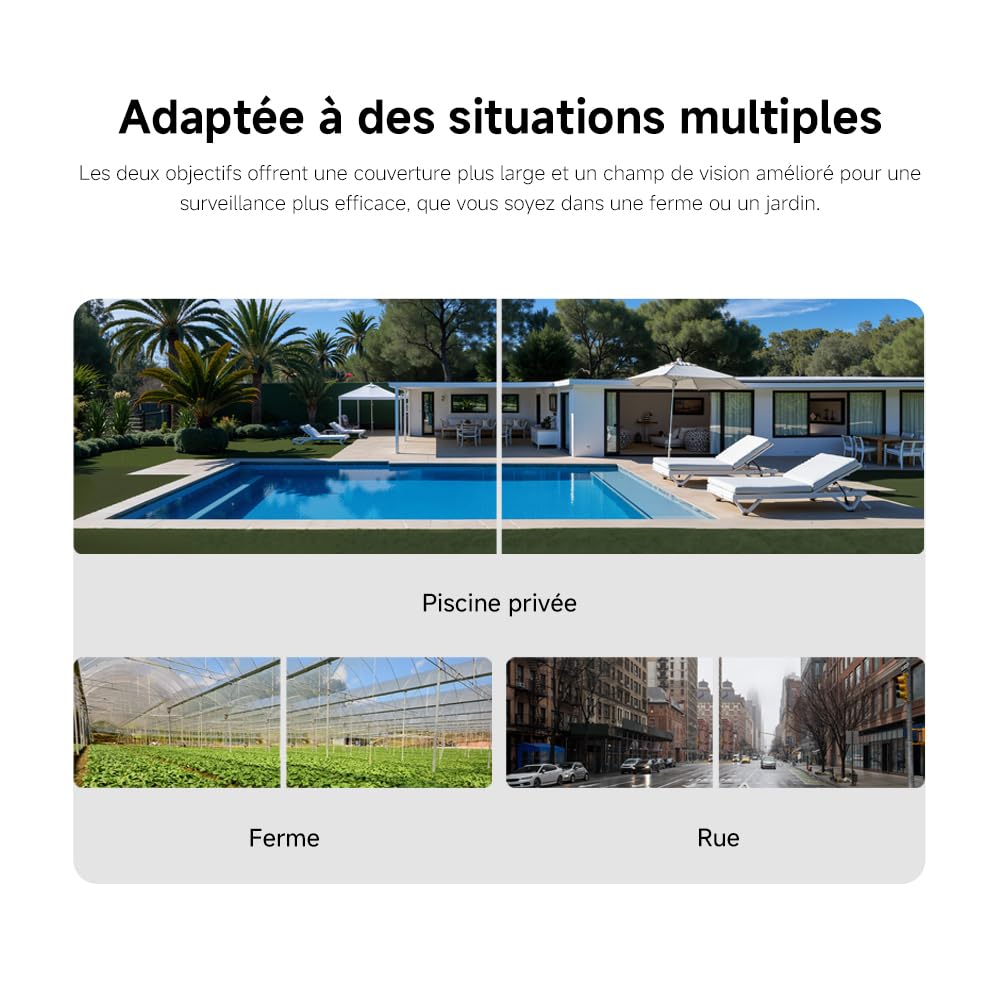 XIAOMI C201 1080p HD, caméra de sécurité, WiFi 6, 360° Panorama, Vision Nocturne Couleur, Protection Objectif, Audio bidirectionnel, babyphone, caméra Animaux, Compatible avec Alexa et Google