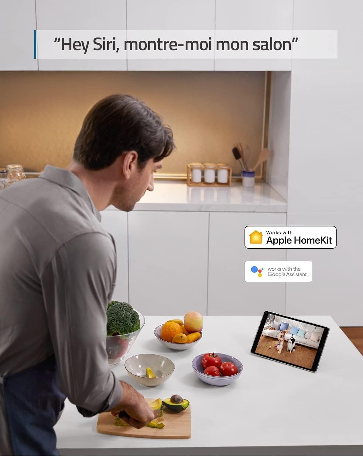 eufy Security IndoorCam E220 Camera Interieur sans Fil, 2K Pan & Tilt, Camera Surveillance WiFi, Détection des Humains et Animaux par l'IA, Assistants Vocaux, Carte microSD Requise
