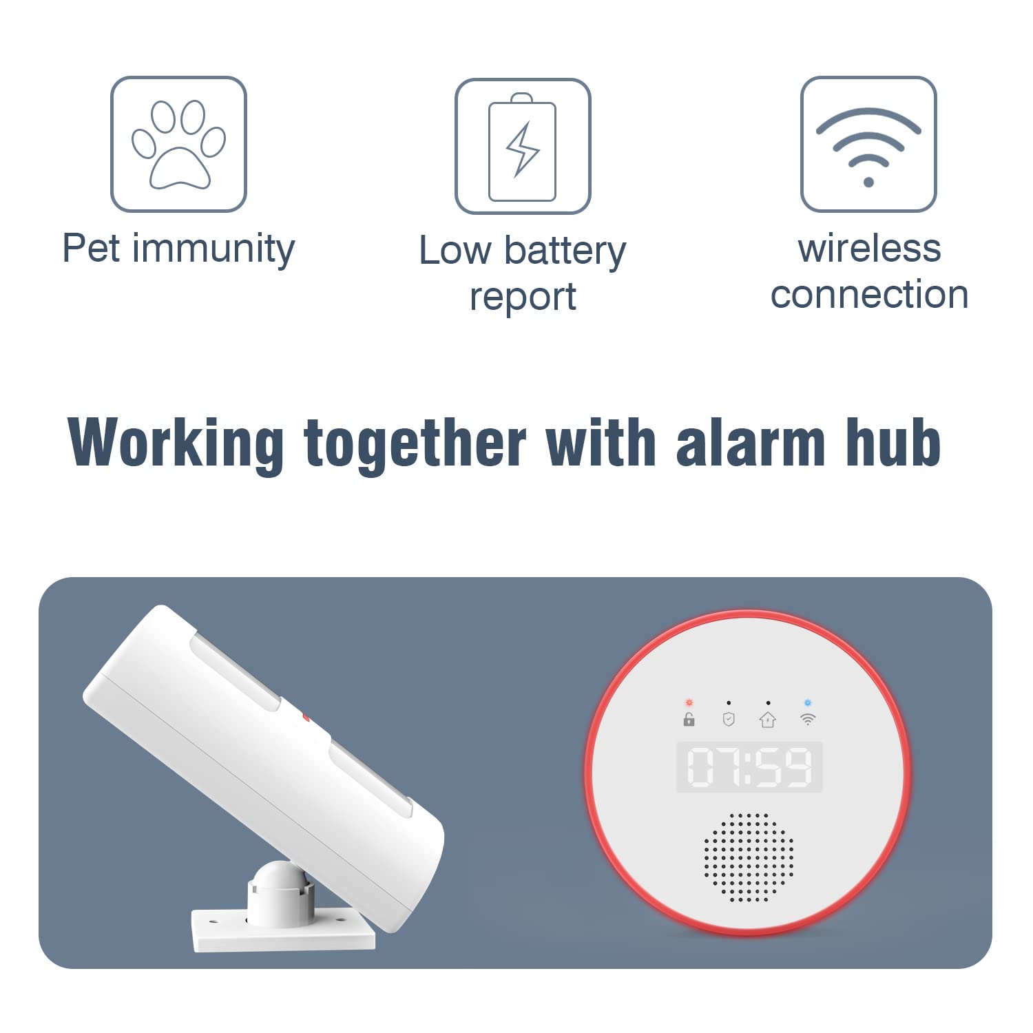 YISEELE Alarme Maison sans Fil: Connexion Wi-FI 5 GHz - Complet Sirène 125dB - Capteur Infrarouge (PIR) Anti-Animaux - 10 Capteurs Porte/Fenêtre - 2 Télécommandes - Hub - Compatible Alexa & Google
