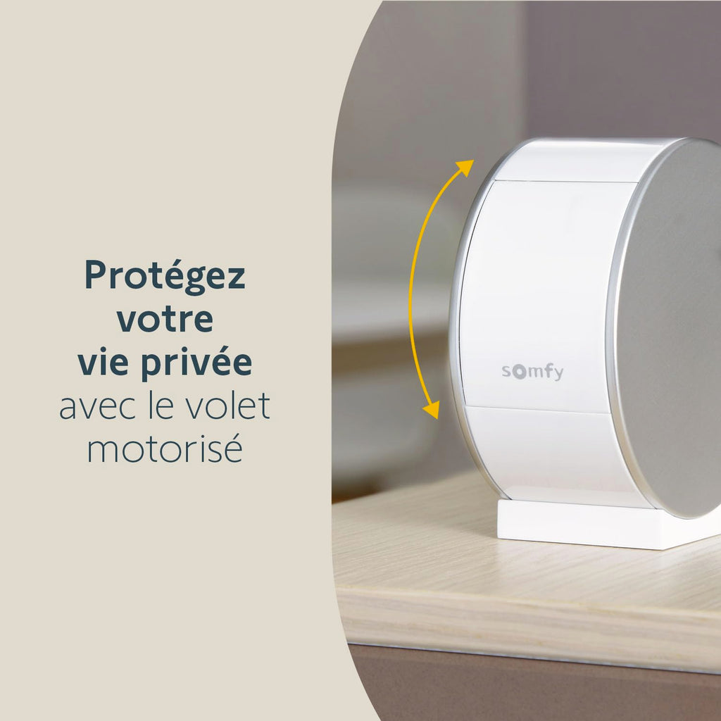 somfy 2401507 - Indoor Camera, Caméras avec volet motorisé, Compatible : Alexa, Google Home et Tahoma, Vision Nocturne, Détection de Mouvement, Grand Angle, Enregistrements vidéo, Haut-Parleur