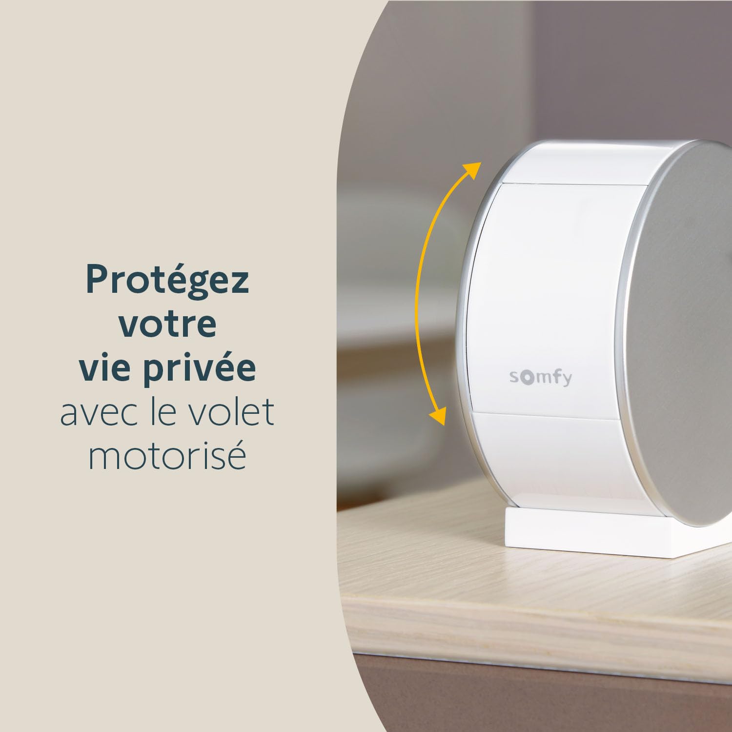 somfy 2401507 - Indoor Camera, Caméras avec volet motorisé, Compatible : Alexa, Google Home et Tahoma, Vision Nocturne, Détection de Mouvement, Grand Angle, Enregistrements vidéo, Haut-Parleur