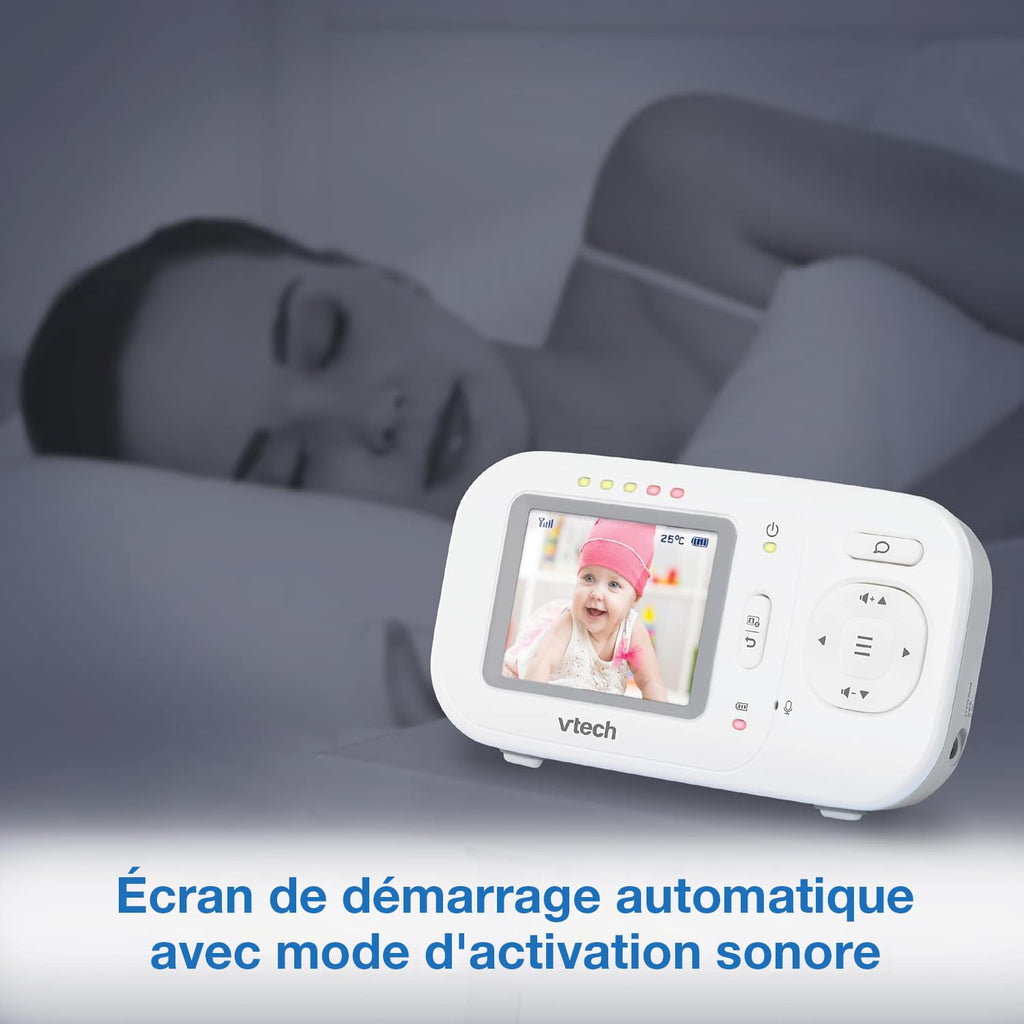 VTech DM1111 Babyphone Audio Numérique – Technologie DECT, Affichage du Niveau de Bruit, Clip Ceinture et Bien Plus – Unité Parentale et Unité Bébé