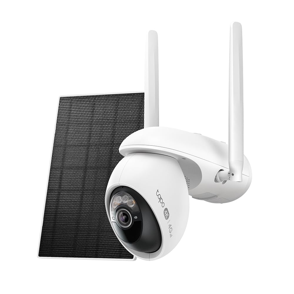 Tapo C660 Kit Caméra de Surveillance extérieure avec Panneau Solaire 4K 8MP, Vision 360°, Vision Nocturne Couleur Starlight, Batterie 10 000 mAh, détection IA, IP66, Alarme Rapide et antivol