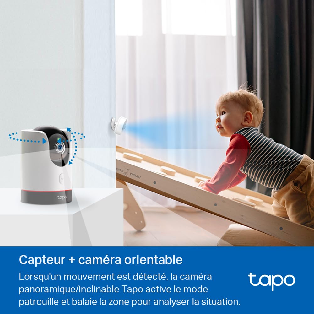 Tapo Détecteur de Mouvement Intelligent Tapo T110, pour la sécurité des fenêtres/Portes, durée de Vie de la Batterie de 1 an et Plus, Notification d'application instantanée, Hub requis
