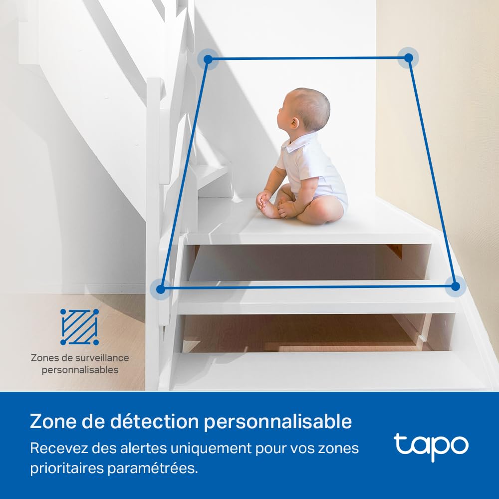 Tapo C260 Caméra de Surveillance WiFi intérieure 4K 8MP 360°, détection IA Locale, Mode confidentialité Physique, Zoom numérique 18x, Suivi de Mouvement, Audio bidirectionnel