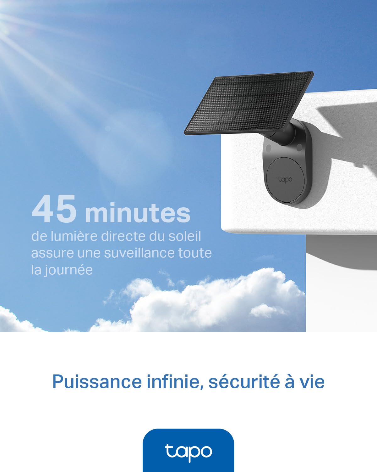 Tapo C410 KIT 2K(3MP) Caméra de Surveillance WiFi Extérieure sans Fil Solaire, Autonomie permanente de la Batterie, Personne Détection, Vision Nocturne en Couleur, IP65 Etanche, Aucune hub requis