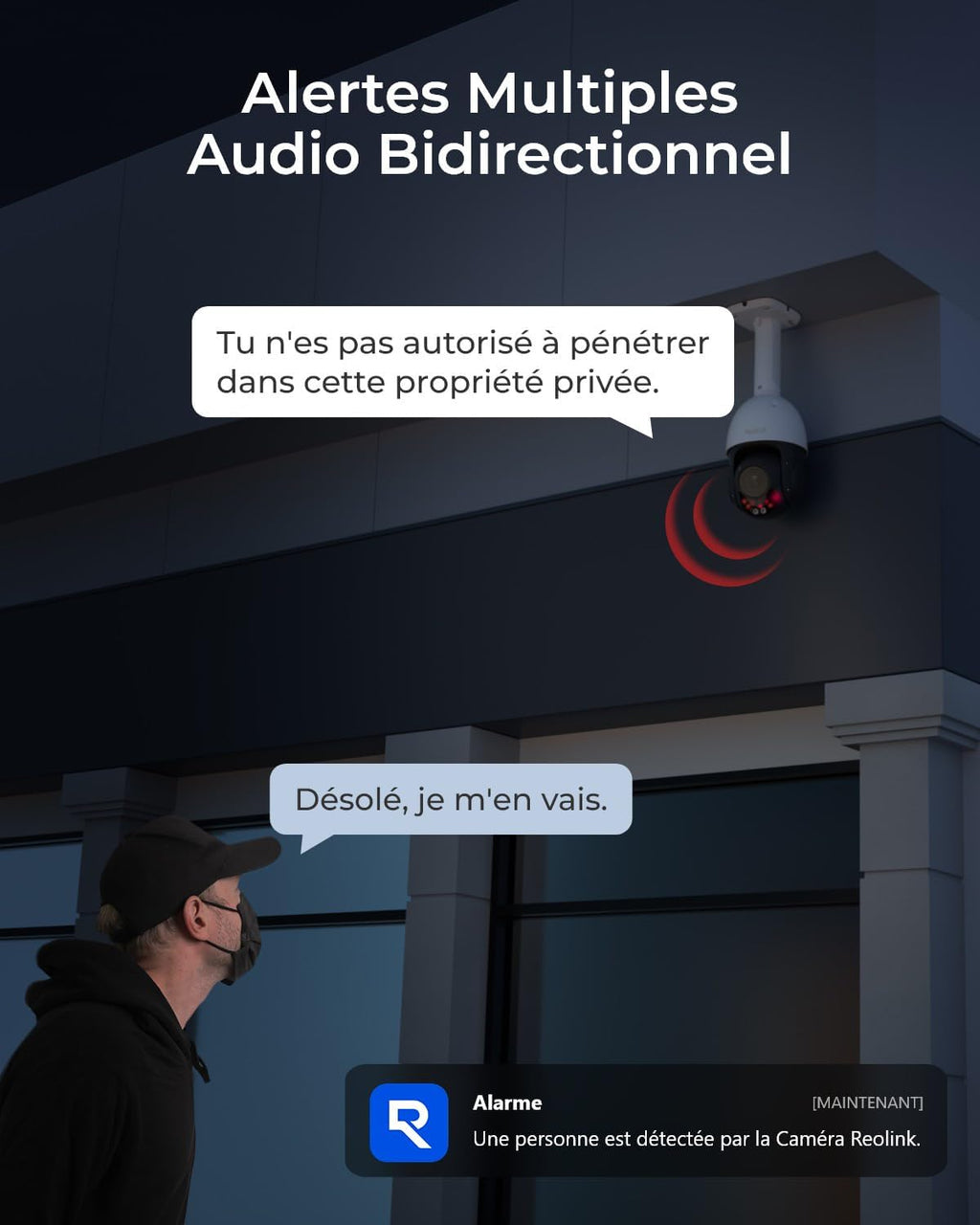 Reolink 4K PTZ Caméra Surveillance PoE, Zoom Optique 3D 16X, Pan 360°+Tilt 90°, Suivi Automatique, Vision Nocturne Jusqu'à 80m, Détection de Personne/Véhicule/Animal, Audio Bidirectionnel, RLC-823S2