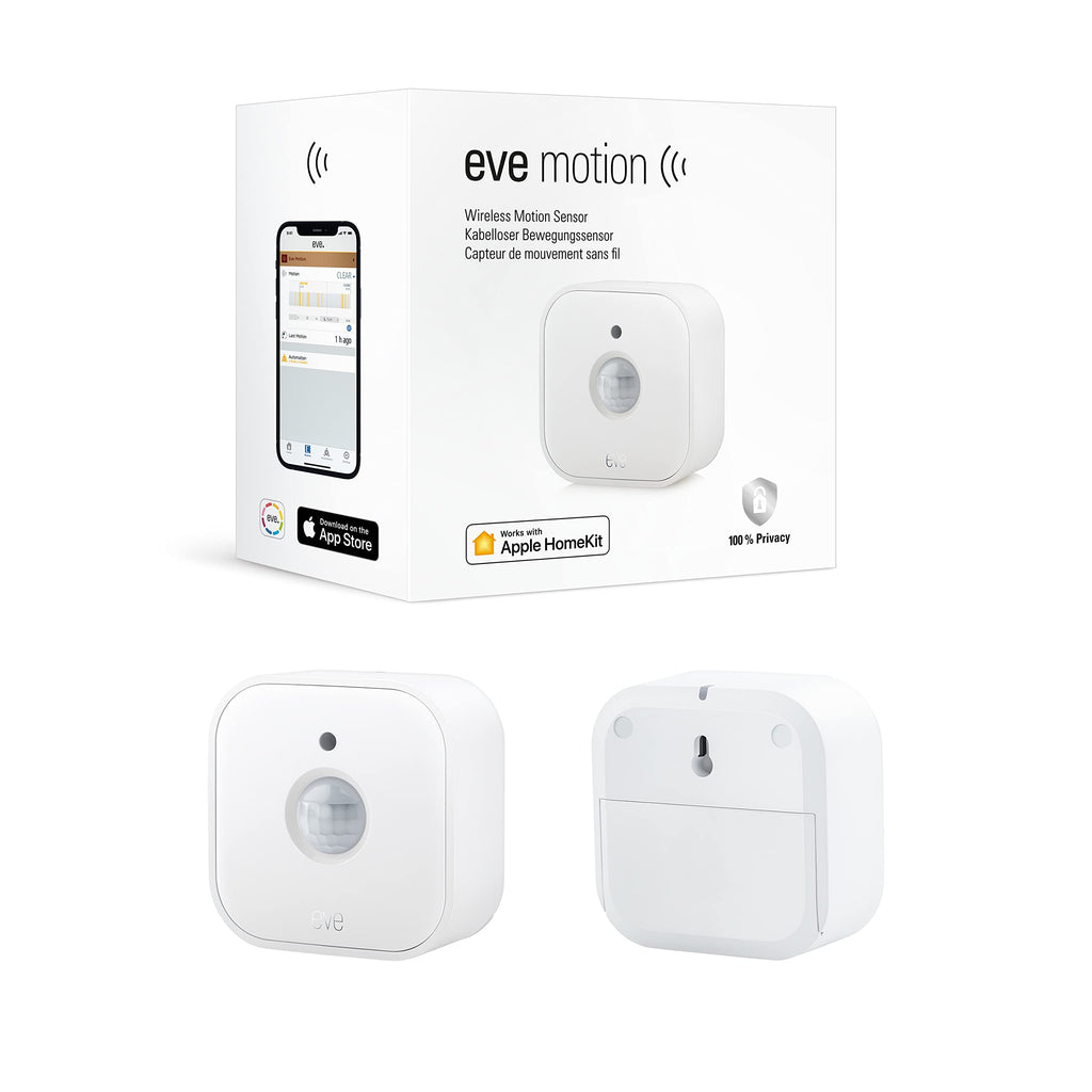 Eve Motion (Matter) – Capteur de mouvement et sensor de lumière intelligent, intérieur & extérieur, sécurité connectée, Apple Home, Alexa, Google Home, SmartThings, Nécessite un Thread concentrateur