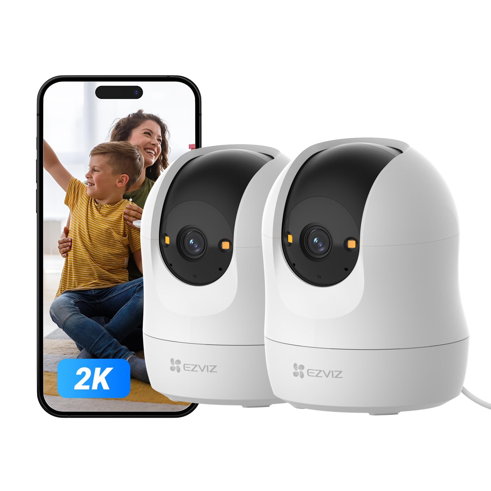 EZVIZ C6N Caméra Surveillance WiFi Intérieure 1080p, Caméra Bébé Pan/Tilt à 360°, WiFi 2.4Ghz, Vision Nocturne Intelligente avec Smart IR, Détection de Movement et Suivi Auto, Audio Bidirectionnel