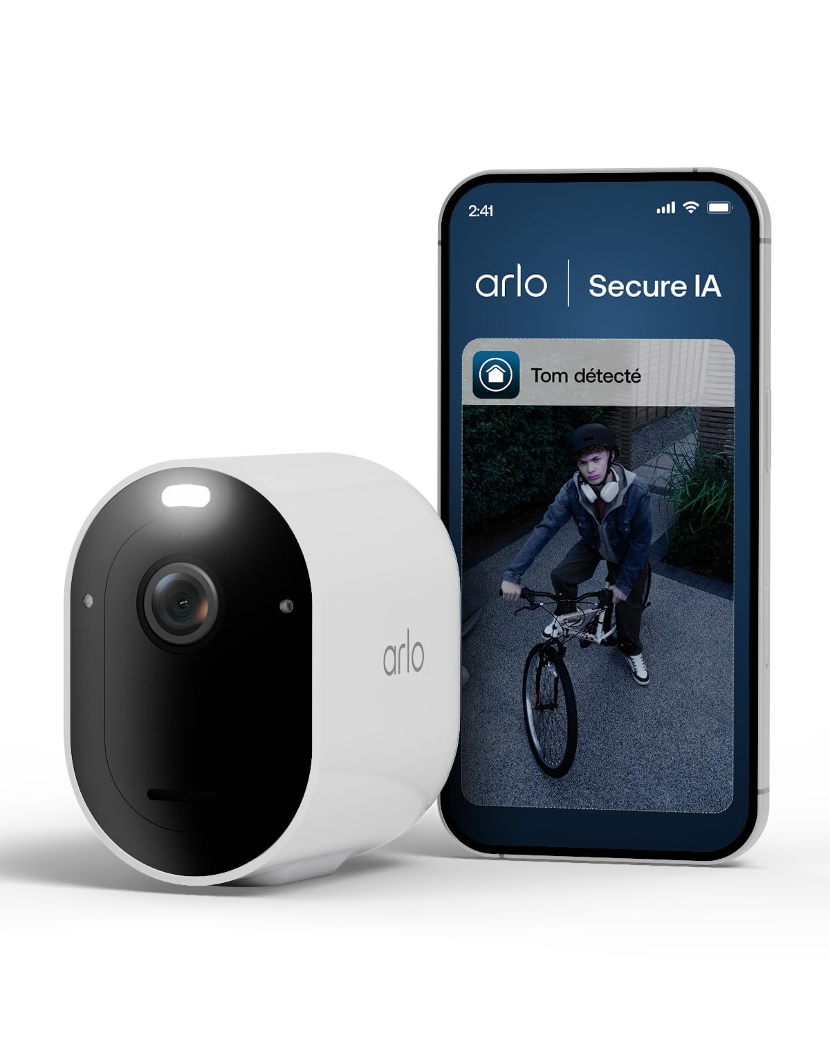 ARLO Pro 5 2K, Caméra de Surveillance WiFi Extérieure sans Fil, Détection par IA, Vision Nocturne Couleur, Audio bidirectionnel, Compatible avec Alexa, Essai Secure Inclus, 2 Caméras