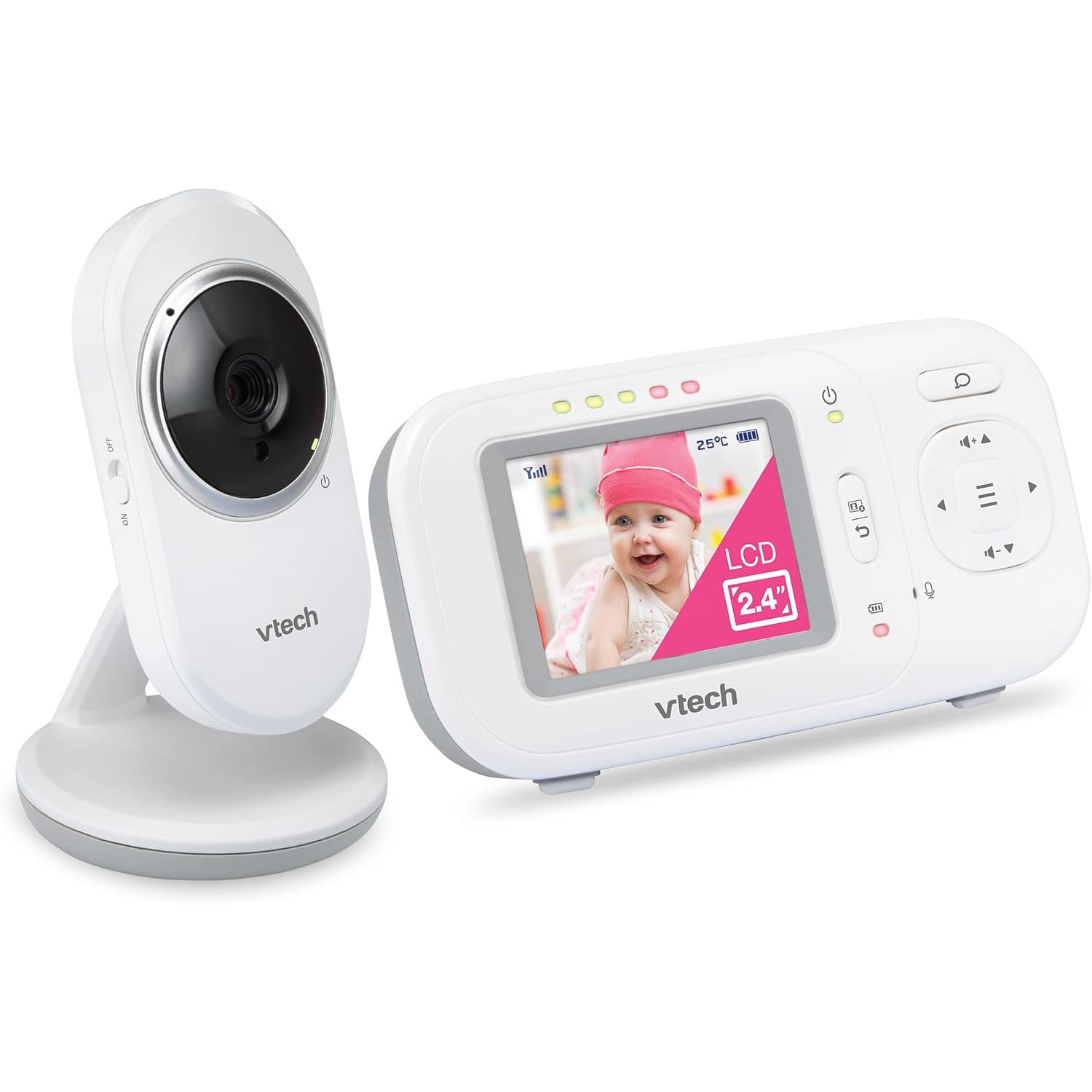 VTech DM1111 Babyphone Audio Numérique – Technologie DECT, Affichage du Niveau de Bruit, Clip Ceinture et Bien Plus – Unité Parentale et Unité Bébé